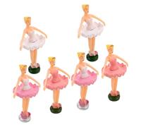MUSISALY 6pcs Ballet Dancer Figurines Set, Auto-Rotating Music Box Ballerina Dolls in 3 Colors, Vintage Melody Box Accessories for Home Decoration and Desktop Ornament