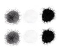 MUSISALY 6pcs Black Plush Magnetic Nail Art Accessory Detachable Nail Fuzzy Ball Decor for Manicure Charming and Elegant Decoration Supplies