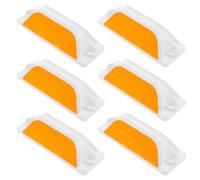 MUSISALY 6Pcs Double-Sided Yellow Reflective Road Markers Rectangular Contour Safety Markers for Driveways and Barriers High Visibility Pavement Reflectors for Outdoor Traffic