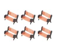 MUSISALY 6Pcs Miniature Dollhouse Park Bench Models 1/150 Scale Small Plastic Benches for Dollhouse Furniture Outdoor Scene Decoration
