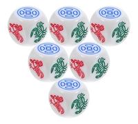 MUSISALY 6pcs Resin Fish Shrimp Crab Dice 1.4cm Square Corner Dice Set for Party Board Games and Gambling Props