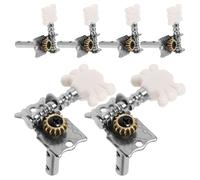 MUSISALY 6pcs Silver Acoustic Guitar Tuning Pegs Single-unit Open Gear Tuners with Steel Posts for Easy String Replacement Beginner-friendly Acoustic Guitar String Tuners