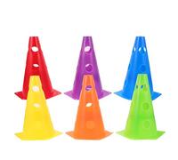 MUSISALY 6pcs Soccer Agility Training Cones with Holes Lightweight Plastic Sports Field Markers for Football Basketball Drills and Speed Footwork Practice