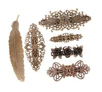 MUSISALY 6pcs Vintage Hair Pins Clip Set European Style Copper Hair Accessories Crown Flowers and for Women and Girls for Retro Weddings and Parties