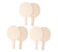 MUSISALY 6pcs Wooden Table Tennis Paddle Kit Unpainted Blanks with Grips for DIY Projects Adaptable for Different Playing Styles Suitable for Practice and Competitive Play