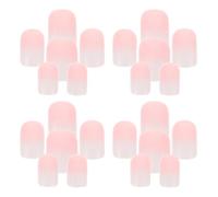 MUSISALY 6sets Square Press Nails Short White French False Nail Set Artificial Glue for Spring Festival Wedding Parties