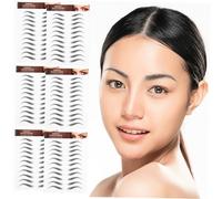 MUSISALY 6Sheets Peel Off Eyebrow Tattoo Stickers Fake Eyebrow Transfers for Easy Grooming Realistic Hair Like Appearance Convenient Makeup for Women