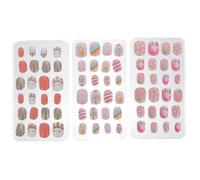 MUSISALY 72pcs Cartoon Unicorn Press on Nails Set Full Cover Artificial False Nail Tips for Friendly Art Kit with Random Styles for Party and Daily Use