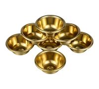 MUSISALY 7pcs Golden Copper Pinch Bowls for Buddhist Prayer Supplies, for Storing Snacks and Creating Calming Ambience at Home a Temple, for Family and Friends Who Believe in Buddhism