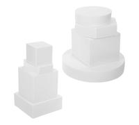 MUSISALY 8pcs Geometric Cube Photo Props Set White Decorative Photo Props for Cosmetics Makeup and Jewelry Photoshoot Tabletop Studio Posing Accessories