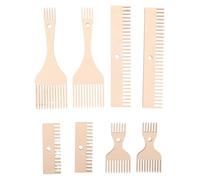MUSISALY 8pcs Hand Weaving Loom Tools Wooden Double-ended Comb for Beginners and Advanced Artisans in Macrame Fringe Weaving