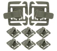 MUSISALY 8pcs Rotatable Hydration Tube Clips Pack Military Green Lightweight Anti-Slip Water Bladder Hose Clamps for Hiking Camping Outdoor Gear Secure Grip Attachment