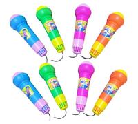 MUSISALY 8pcs Simulation Microphone Toy Plastic Microphone Toy for Boys and Girls Party Favor Interesting Fake Mic for Boy Girl's Karaoke Fun Random Color