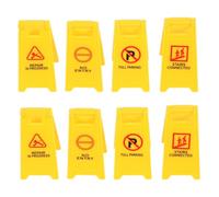 MUSISALY 8pcs Small Traffic Warning Signs Educational Pretend Play Plastic Barricade Models for Cognitive Learning and Interaction