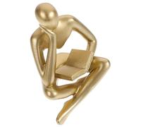 MUSISALY Abstract Reader Figurine Resin Statue Ornament Elegant Thinking Man Sculpture for Home Office Study Decor Artistic Minimalist Design for Bookshelf and Desk Accents