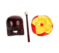 MUSISALY Acrylic Imitation Wood Temple Block with Cushion for Meditation and Temple Use, Smooth Surface and Loud Sound for Religious Supply and Buddhist Decor