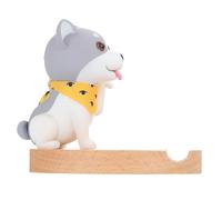 MUSISALY Adorable Dog Phone Stand Cell Phone Stand Multi-function Bracket Heat Dissipation Wood Sturdy Cartoon Puppy Design 3.73x3.34x3.14inch for Office