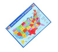 MUSISALY America Wall Map 2pcs Laminated Usa Map Posters on UV Paper for Students in Classrooms and Homeschooling 14x19.5 Inches, Wear-resistant Educational Geography Art