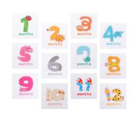 MUSISALY Animal Shape Number Month Stickers with Matte Coating Paper Material for Newborn Growth Tracking and Photo Props