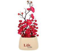 MUSISALY Artificial Bonsai Potted Plant Decoration for Chinese New Year | Plastic Realistic Appearance, Symbolic Good Luck, Tabletop Countertop Accent for Office Workers and Store Owners