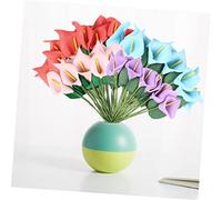 MUSISALY Artificial Calla Lily Flowers 5 Stems Blue Foam Simulation Plastic Calla Lily for Vase Decoration Wedding Home Photo Props Floral Arrangement Supplies