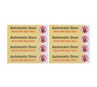 MUSISALY Automatic Door Caution Label 8Pcs UV Resistant Vehicle Stickers Driver Operated Safety Decals for Shuttle Bus, Taxi and Van Use
