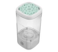 MUSISALY Automatic Makeup Brush Cleaner with Electric Cleaning Function for Beauty Sponges and Compact Powder, White Plastic and Acrylic Design, Suitable for Professional Makeup Artists