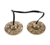 MUSISALY Brass Finger Cymbals for Adults with Intricate Designs, Multifunctional Tibetan Tingsha Cymbals for Mindfulness Meditation and Vajrayana Rituals Random Style
