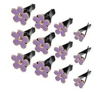 MUSISALY Car Air Freshener Clips 12pcs Purple Alloy Daisy Flower Air Vent Diffuser Charms Set for Women Vehicle Interior Decoration