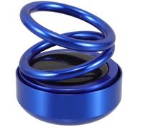MUSISALY Car Interior Solar Powered Rotating Double Ring Suspension Air Freshener Ornament with Blue Aromatherapy Chip for Automotive Decoration