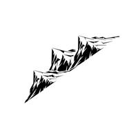 MUSISALY Car Mountain Shape Decal Sticker for Car Door and Rear Window Black PVC Material for Outdoor Vehicle Decoration