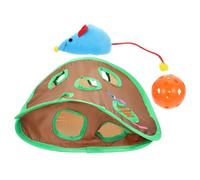 MUSISALY Cat Interactive Nine-Holes Tunnel for Small Pets Stress Relief and Exercise Indoor Play with Mouse Design Cloth Material