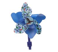 MUSISALY Children's Bike Pinwheel Decoration Long Curved Rod, Blue Dinosaur Design, Rotatable Handlebar Flower Windmill for Kids Bicycle and Scooter Accessories
