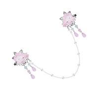 MUSISALY Chinese Tassel Flower Hair Clip for Elegant Pink Forehead Chain Hairpin Traditional Chinese Style Hair Accessory for Year Wedding Birthday Cosplay and Daily Wear