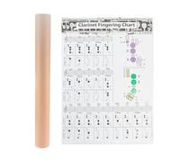 MUSISALY Clarinet Chord Practice Chart Coated Paper Learning Aid for Beginners and Note Guide Useful Fingering Diagram Practice Tool for Clarinet Beginners for Wind Instrument Students
