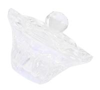 MUSISALY Clear Crystal Manicure Cup with Lid Multi-function Nail Powder Holder and Pen Cleaning Glass Dish for Nail Art Professionals and Personal Use Decorative Octagonal Design