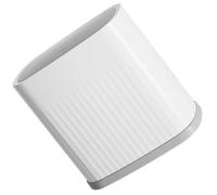 MUSISALY Compact White Pp Trash Can with Lid for Room and Office, Stylish Modern Design Fits into Narrow Openings, Countertop Garbage Pail or Bathroom Wastebasket