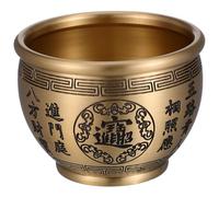 MUSISALY Copper Feng Shui Wealth Money Basin Decorative Tibetan Offering Bowl Brass Fortune Storage Bowl for Home Office Lucky Treasure Décor