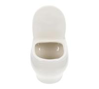 MUSISALY Creative Closestool Flowerpot Ceramic Desktop Flowerpot White Closestool-shaped Planter for Planting Green Plants, Home Gardening, Chic Delicate Decor