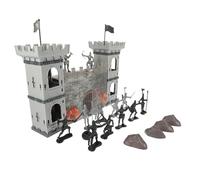 MUSISALY Creative Military Sand Table Model Set with Grey Castle Accessories Roman Horse Soldier War for Imaginative Play and Scene Layout Adornment