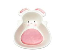 MUSISALY Creative Pink Rabbit-shaped Ceramic Pet Bowl for Dogs and Rabbits, Sturdy Food Container with High Wear Resistance, Suitable for Dry and Wet Food in Pet Supplies