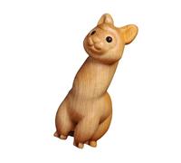 MUSISALY Creative Wooden Alpaca Figurine Small Desktop Animal Ornament Decorative Miniature Alpaca Statue for Home Office Shelf Tabletop Display
