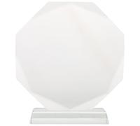 MUSISALY Crystal Glass Award Plaque DIY Blank 140Mm Octagon Trophy for Memorial Keepsake and Employee Recognition