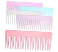MUSISALY Curly Hair Detangler Set of 5 Wide Tooth Combs for Wet Hair Styling Brush Large Teeth