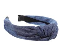MUSISALY Denim Knot Headband for Women, Knotted Hair Hoop in Small Size, Soft Dark Blue to Light Blue Gradient Cotton Hair Accessory for Casual and Travel Use
