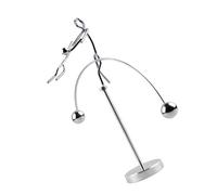 MUSISALY Desktop Balance Ball Ornament Creative Couple Design Iron Tumbler Science Art Kinetic Sculpture for Office Decor Physics Demonstration Figurine Outer Space Theme Decoration