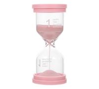 MUSISALY Desktop Hourglass Sand Clock with Pink Sand and Compact Design, 5-Minute Timing Tool for Kitchen Tasks and Office Decoration