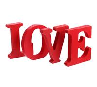 MUSISALY DIY Love Embellishment 4Pcs Red Wooden Valentine Ornaments for Romantic Kitchen Anniversary Table Bedroom 3.94X3.94X0.79