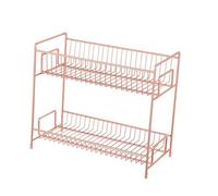 MUSISALY Dual-layer Cosmetics Storage Rack Iron Craft Makeup Organizer Sundries Holder for Vanity Desktop Rose Gold