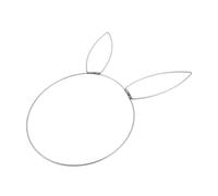 MUSISALY Easter Bunny Head Wreath Metal Frame Silver Iron Rabbit Head Circle DIY Wire Form Large 13x8 Inch Easy to Assemble for Home and Party Decor